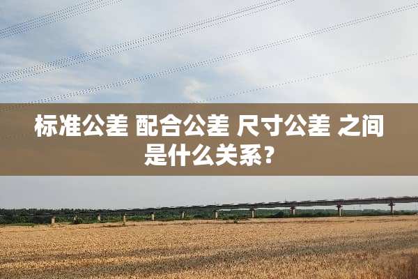 标准公差 配合公差 尺寸公差 之间是什么关系？