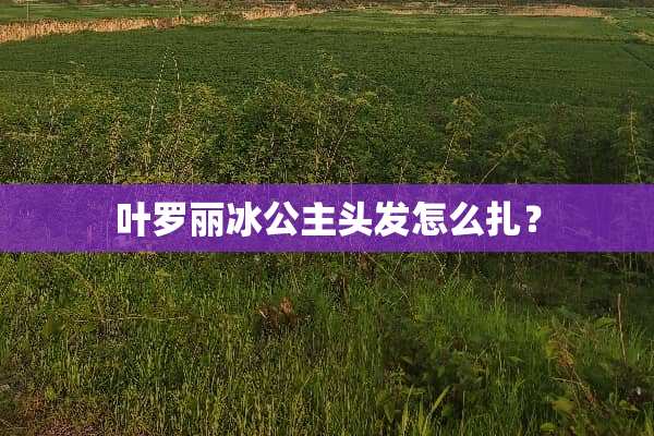 叶罗丽冰公主头发怎么扎？
