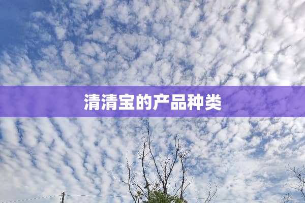 清清宝的产品种类