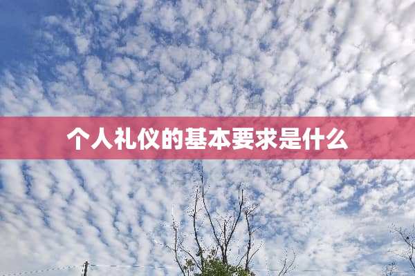 个人礼仪的基本要求是什么