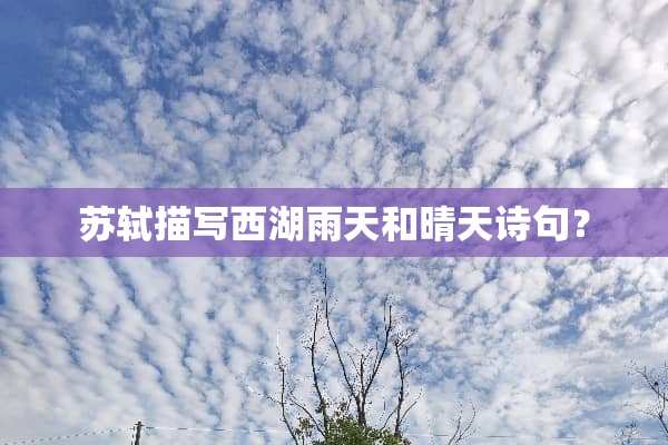 苏轼描写西湖雨天和晴天诗句？