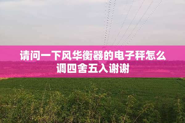 请问一下风华衡器的电子秤怎么调四舍五入谢谢