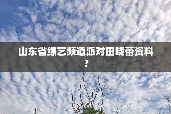 山东省综艺频道派对田晓蕾资料？