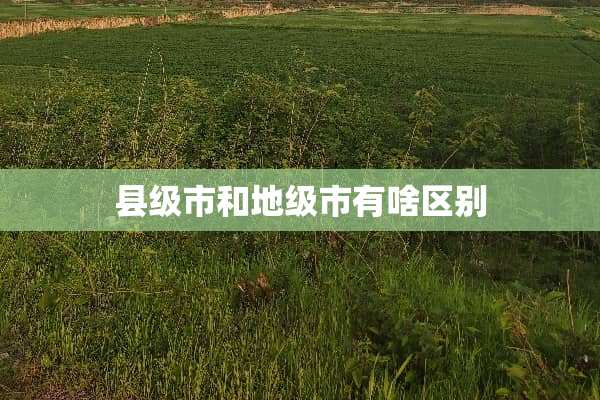 县级市和地级市有啥区别