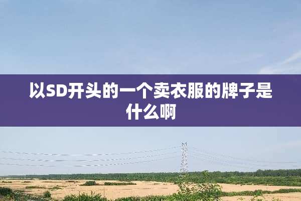 以SD开头的一个卖衣服的牌子是什么啊