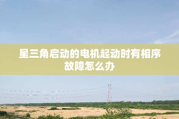 星三角启动的电机起动时有相序故障怎么办