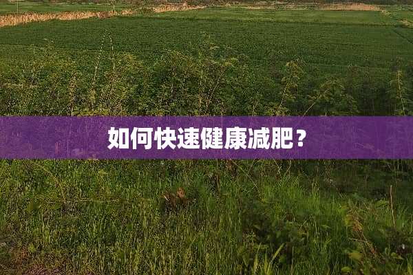 如何快速健康减肥？