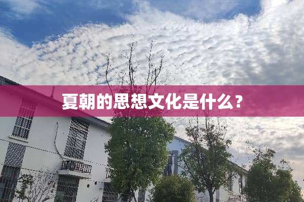 夏朝的思想文化是什么？
