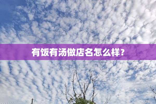 有饭有汤做店名怎么样？