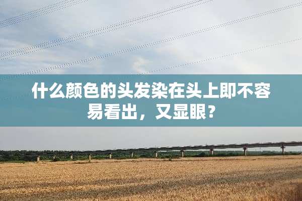 什么颜色的头发染在头上即不容易看出，又显眼？