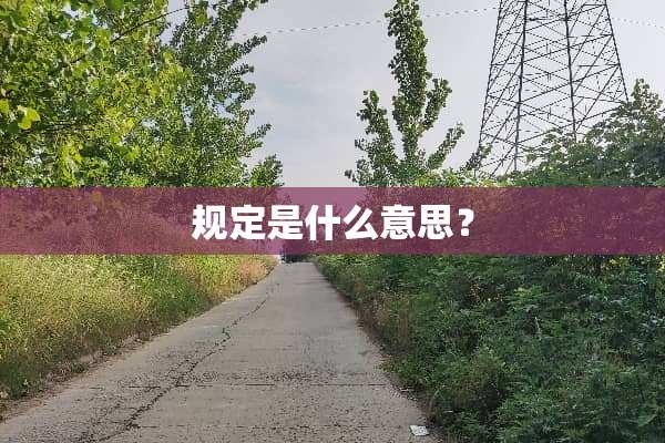 规定是什么意思？