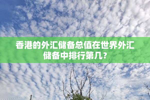 香港的外汇储备总值在世界外汇储备中排行第几？