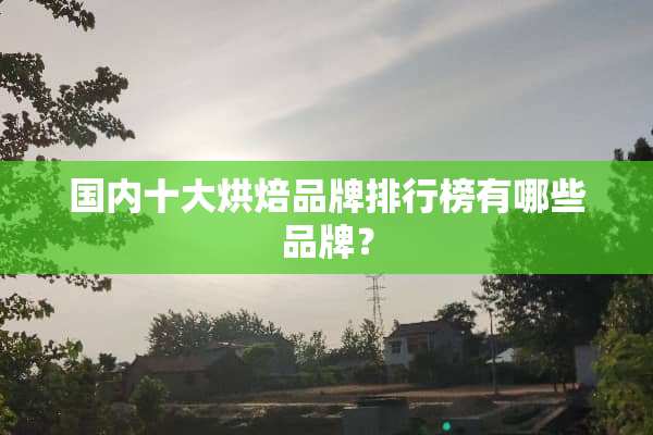 国内十大烘焙品牌排行榜有哪些品牌？