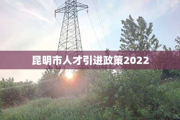昆明市人才引进政策2022