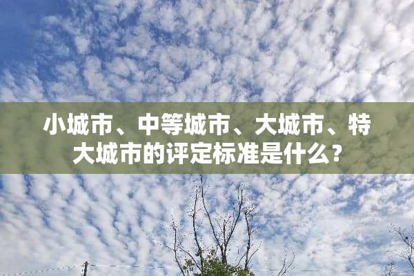 小城市、中等城市、大城市、特大城市的评定标准是什么？