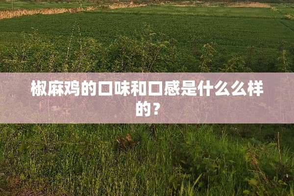 椒麻鸡的口味和口感是什么么样的？