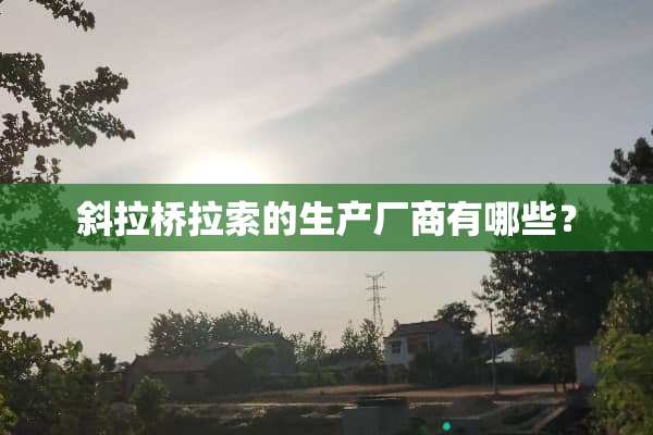 斜拉桥拉索的生产厂商有哪些？
