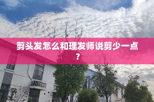 剪头发怎么和理发师说剪少一点？