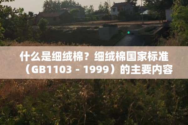 什么是细绒棉？细绒棉国家标准（GB1103－1999）的主要内容有哪些？
