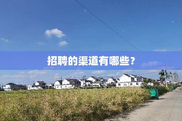 招聘的渠道有哪些？