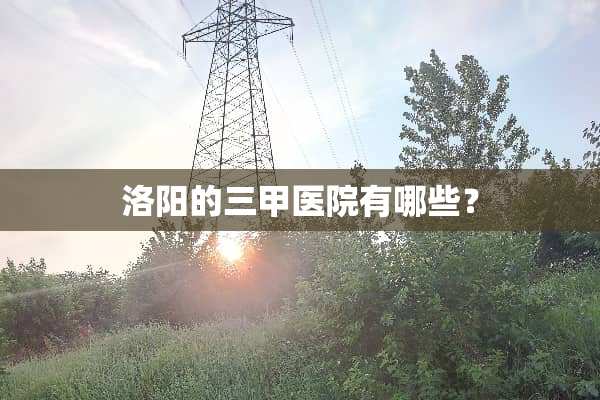 洛阳的三甲医院有哪些？