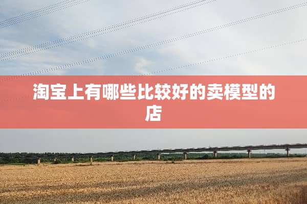 淘宝上有哪些比较好的卖模型的店