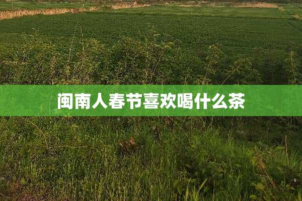 闽南人春节喜欢喝什么茶