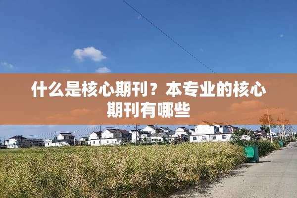什么是核心期刊？本专业的核心期刊有哪些