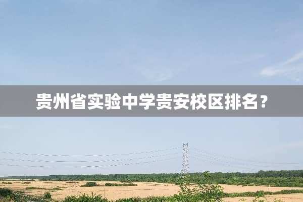 贵州省实验中学贵安校区排名？