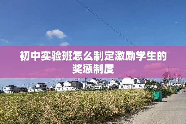 初中实验班怎么制定激励学生的奖惩制度