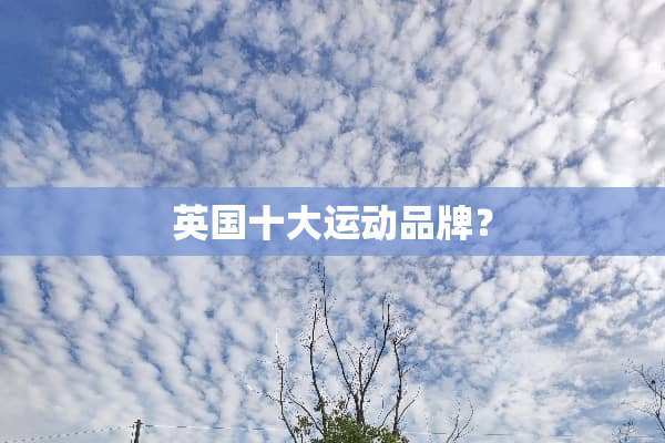 英国十大运动品牌？