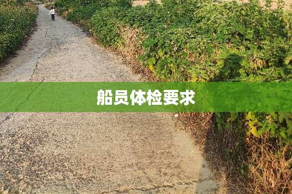 船员体检要求