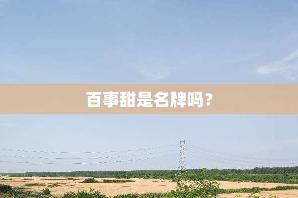 百事甜是名牌吗？