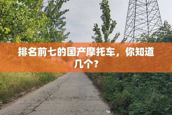排名前七的国产摩托车，你知道几个？