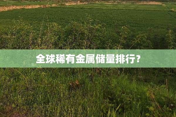 全球稀有金属储量排行？