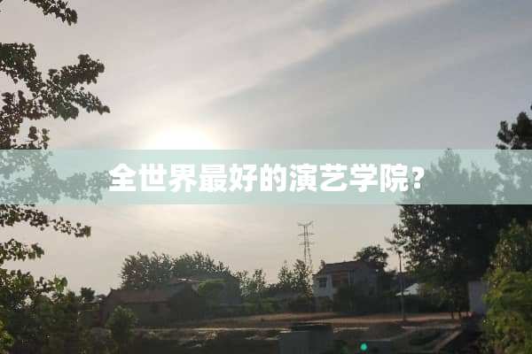 全世界最好的演艺学院？
