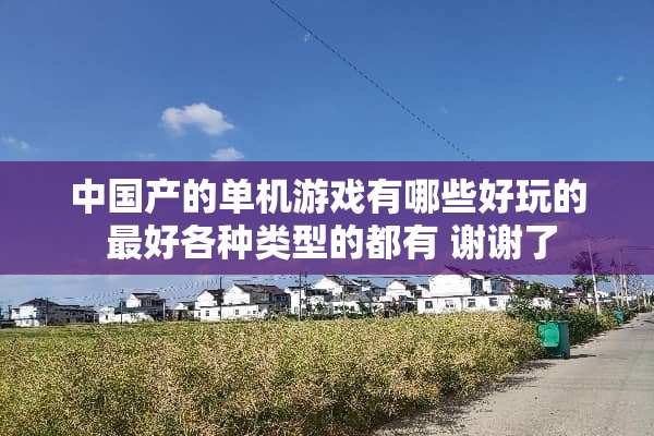 中国产的单机游戏有哪些好玩的 最好各种类型的都有 谢谢了