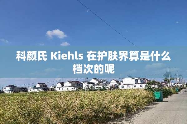 科颜氏 Kiehls 在护肤界算是什么档次的呢