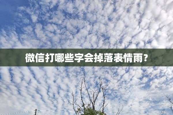 微信打哪些字会掉落表情雨？