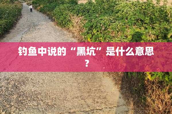 钓鱼中说的“黑坑”是什么意思？