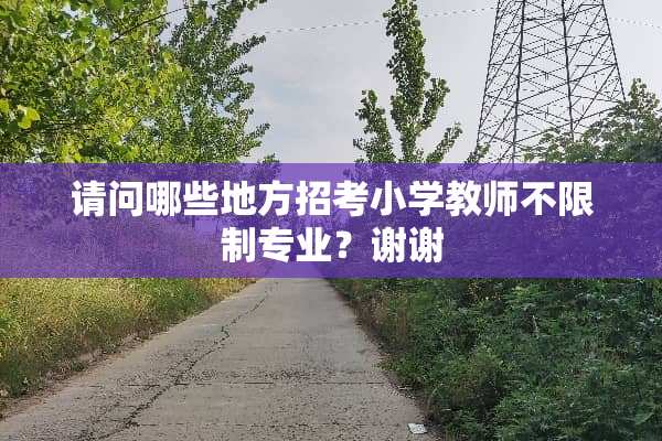 请问哪些地方招考小学教师不限制专业？谢谢