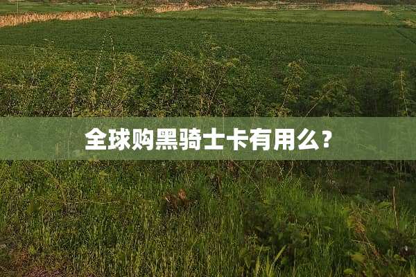 全球购黑骑士卡有用么？