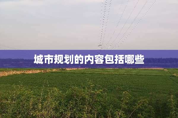 城市规划的内容包括哪些