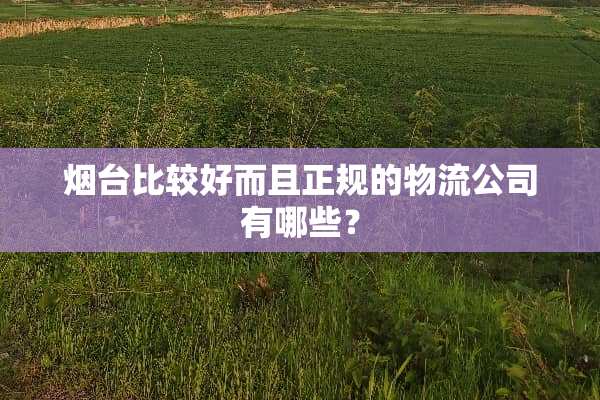 烟台比较好而且正规的物流公司有哪些？