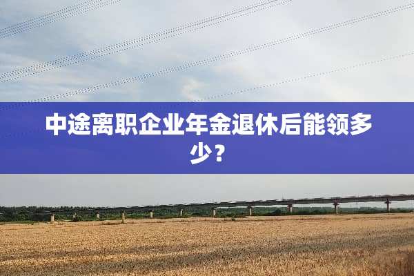 中途离职企业年金退休后能领多少？