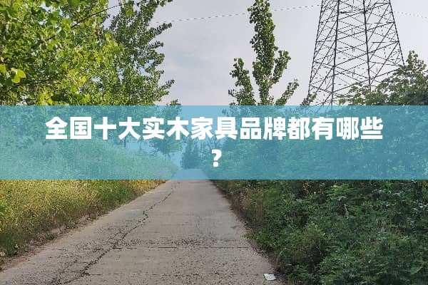 全国十大实木家具品牌都有哪些？