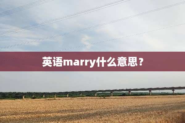 英语marry什么意思？