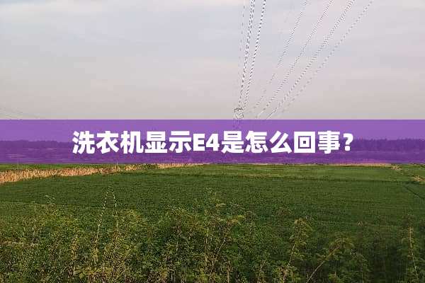 洗衣机显示E4是怎么回事？