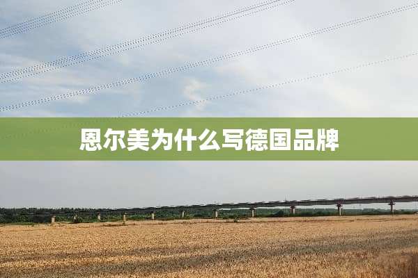 恩尔美为什么写德国品牌