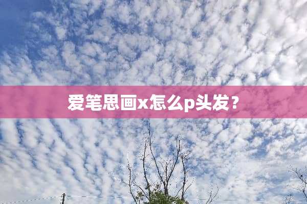 爱笔思画x怎么p头发？
